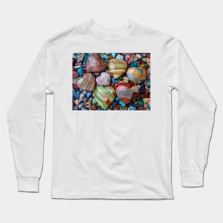 Seven Polished Heart Stones Long Sleeve T-Shirt